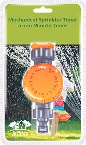 St Helens Home & Garden Mechanical Sprinkler Timer in Grey and Orange, 0-120 Minutes – 3
