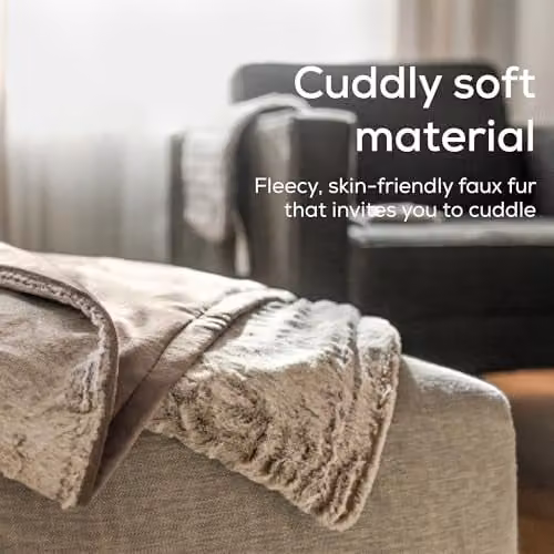 Beurer HD 75 Nordic Electric Blanket in Faux Fur Look, Beige/Brown, W/D: 180 x 130 cm – 3