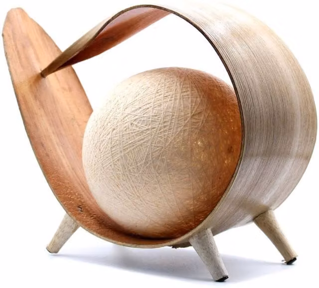 KDMD Natural Coconut Loop Lamp in Brown with Warm White Light