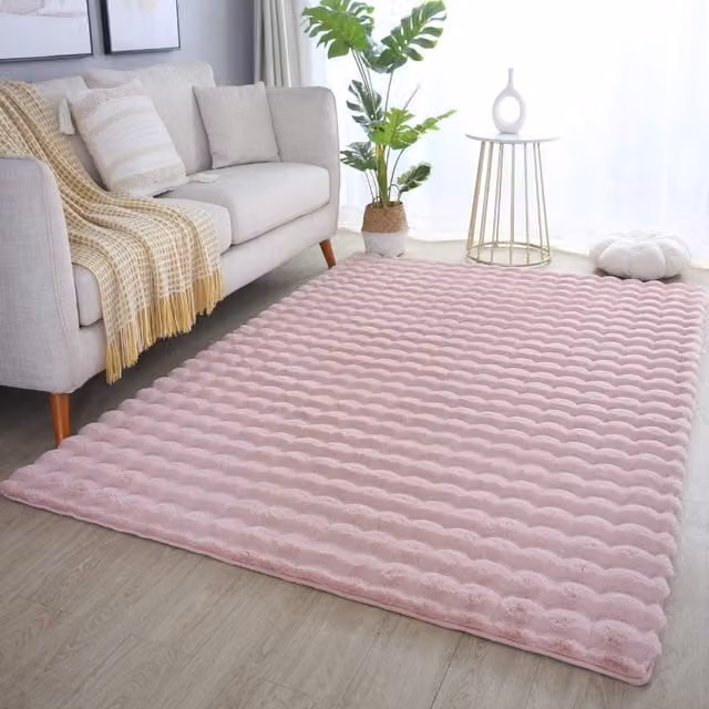 Desire Rugs Orbie Washable Low Pile Super Soft Living Room Area Rug in Pink, W: 80 cm, L: 120 cm
