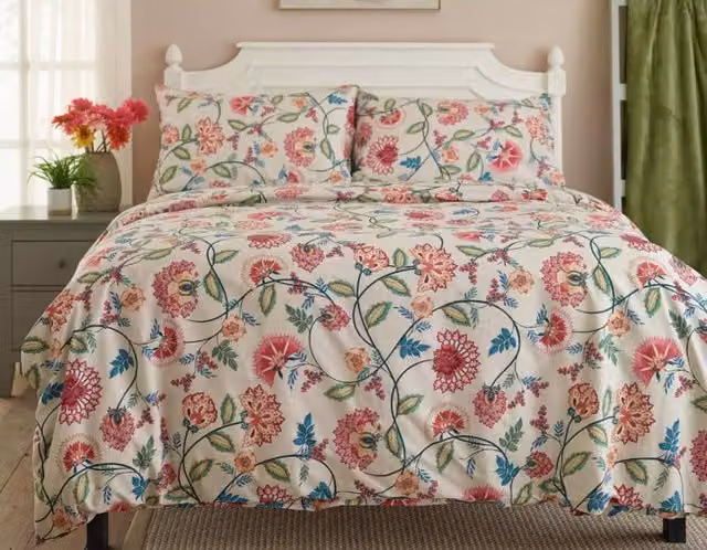 Deyongs Vintage Jacobean Floral Polycotton Duvet Cover Set, Multicolour, W: 180 cm x L: 200 cm