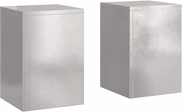 Berkfield Home Outdoor Stainless Steel Pillar Planter Tubs in Silver, 2 Pack, W/D/H: 24 x 24 x 35 cm – 1