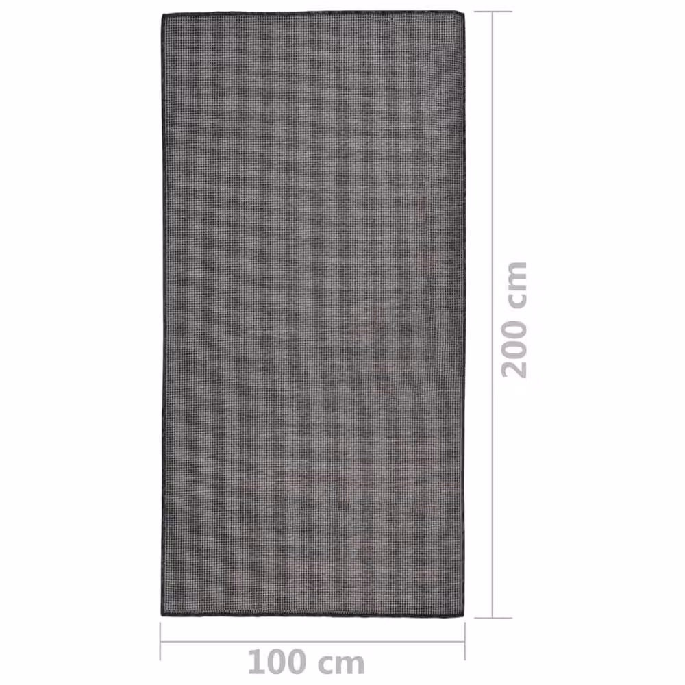 Berkfield Home Grey Round Outdoor Flatweave Rug, Diameter: 100 cm – 3