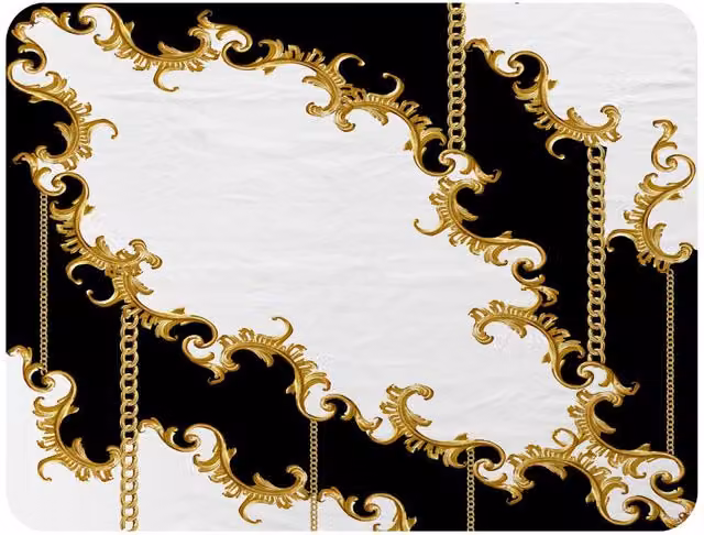 Benjamin Tate Design Baroque Fleece Blanket in Gold, Beige and Multicolour, W/D/H: 120 x 150 cm – 2