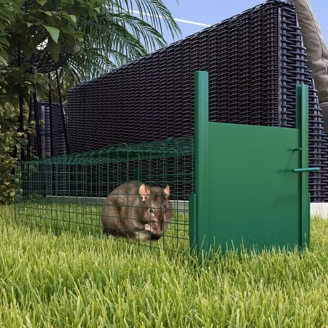 Outsunny Metal Humane Rat Trap with Single Door, Green, 100cm