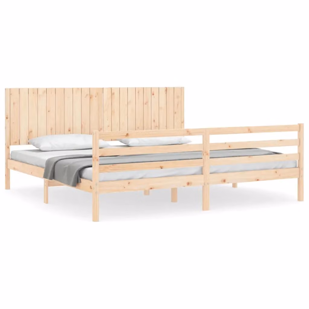 Berkfield Home Rustic Solid Pine Bed Frame in Brown, 200 x 200 cm – 2