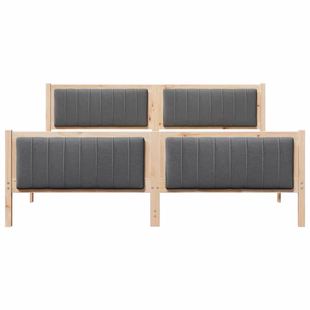 Berkfield Home Elegant Bed Frame in Brown and Dark Grey, Solid Pine Wood, W/D/H: 180 x 200 x 185.5 cm – 3