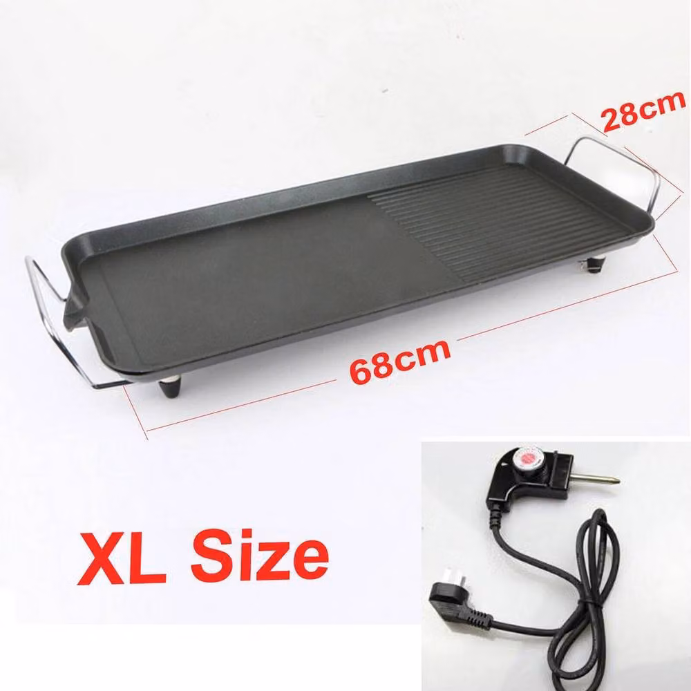 EONLION XL Electric Tabletop Garden BBQ Grill in Black, W/D/H: 68 x 28 x 8.5 cm – 2