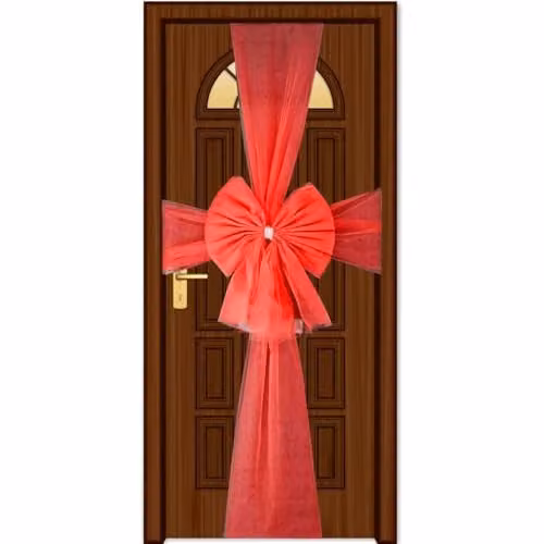 SHATCHI Red Diamante Giant Christmas Door Bow Decoration