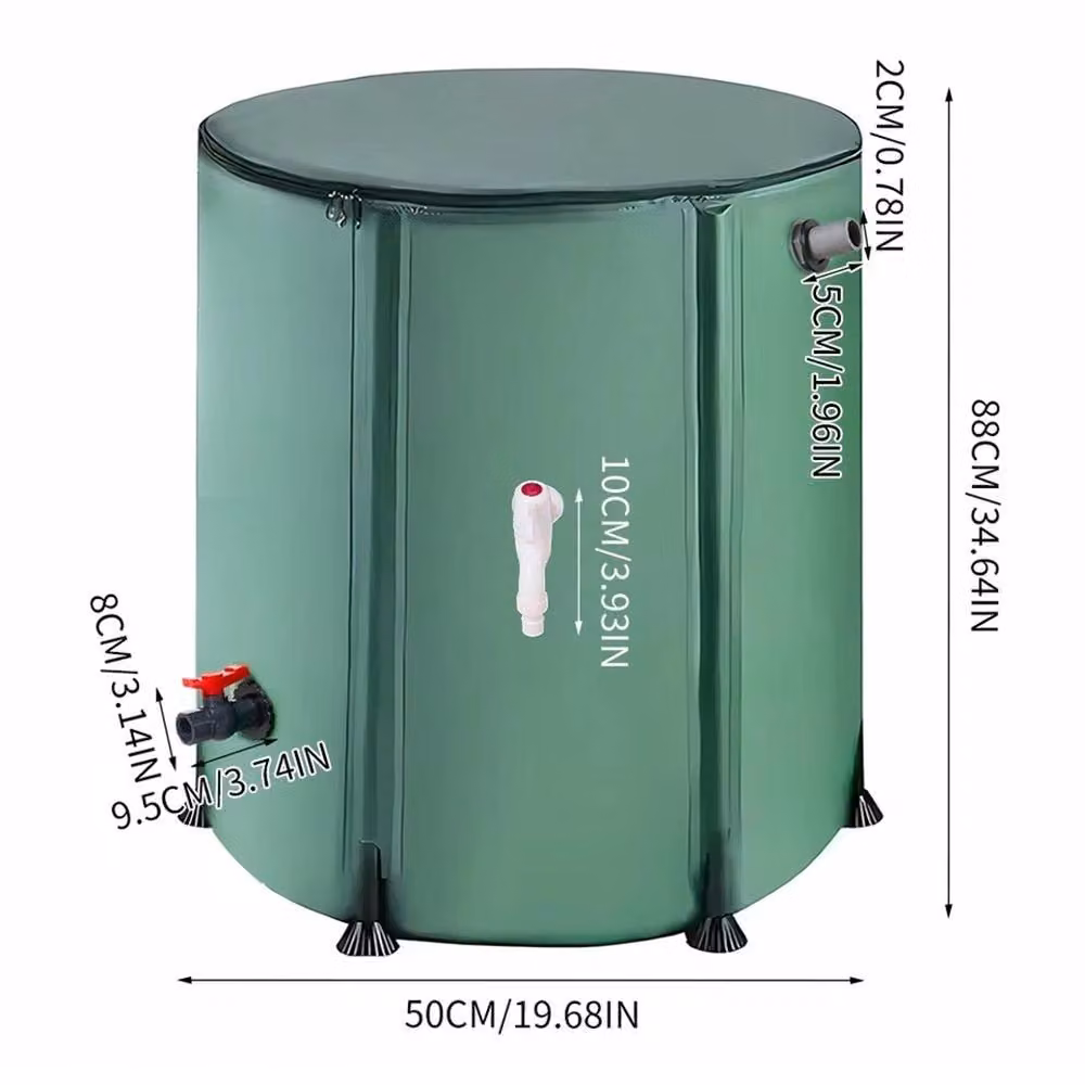 EONLION Collapsible Rain Barrel Water Collection System, 160 l, Dark Green – 2