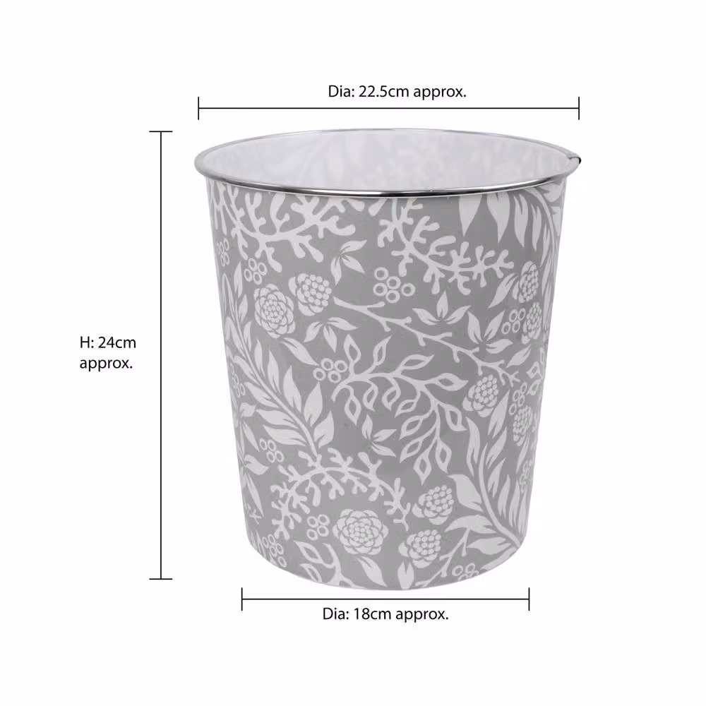 JVL Onyx Round Waste Bin Set of 2, Grey Willow, 7L Capacity – 2
