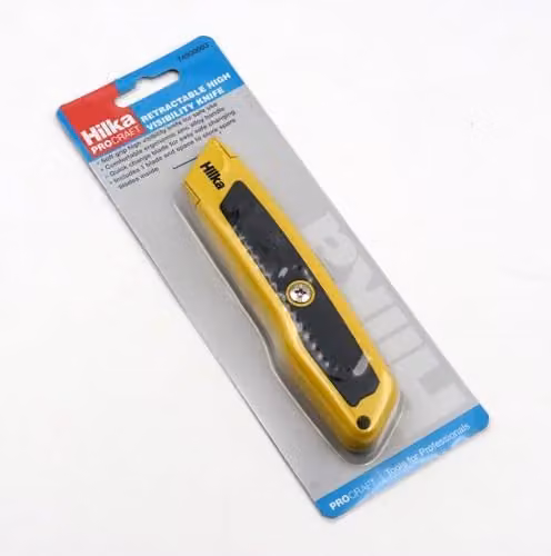 Hilka Retractable High Visibility Knife in Yellow