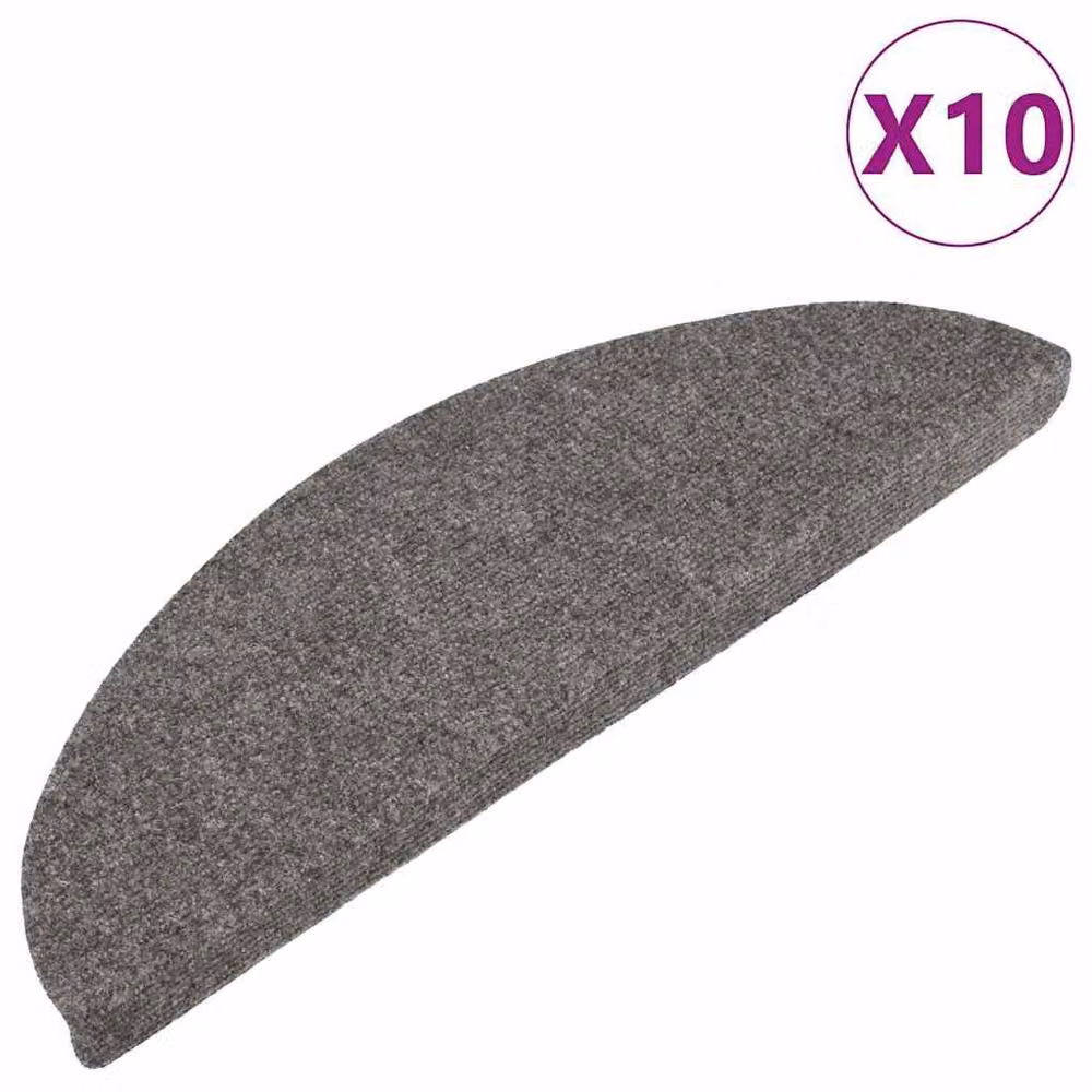 Berkfield Home Self-adhesive Stair Mats, Grey, 10 Pack, W/D/H: 56 x 17 x 3.5 cm – 2