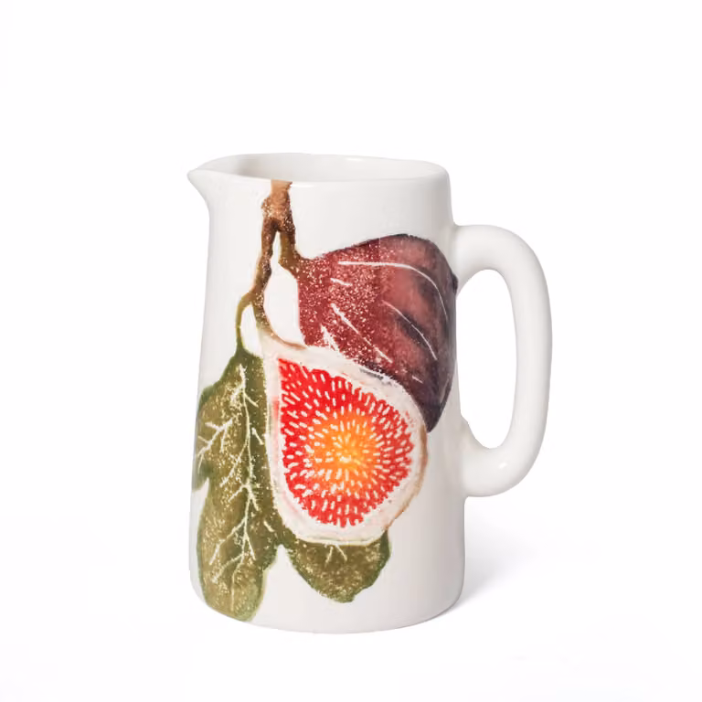 Blisshome Ceramic Floral Jug in White