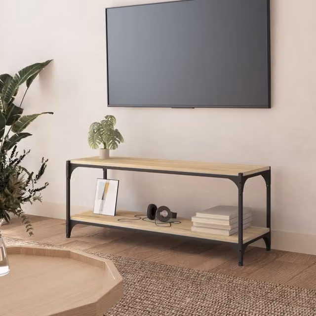 Berkfield Home Sonoma Oak TV Cabinet in Brown, W/D/H: 100 x 33 x 41 cm
