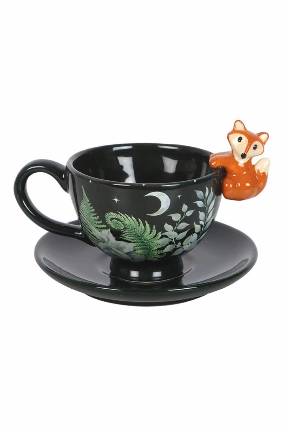 KDMD Green Forest Fox Ceramic Teacup and Saucer Set, Green – 2