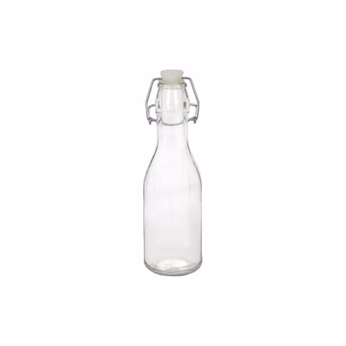 Argon Tableware 250ml Glass Bottle with Swing Top Lid, Transparent – 1