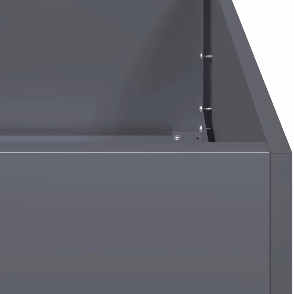 Berkfield Home Anthracite Steel Planter W/D/H: 280 x 40 x 40 cm – 4