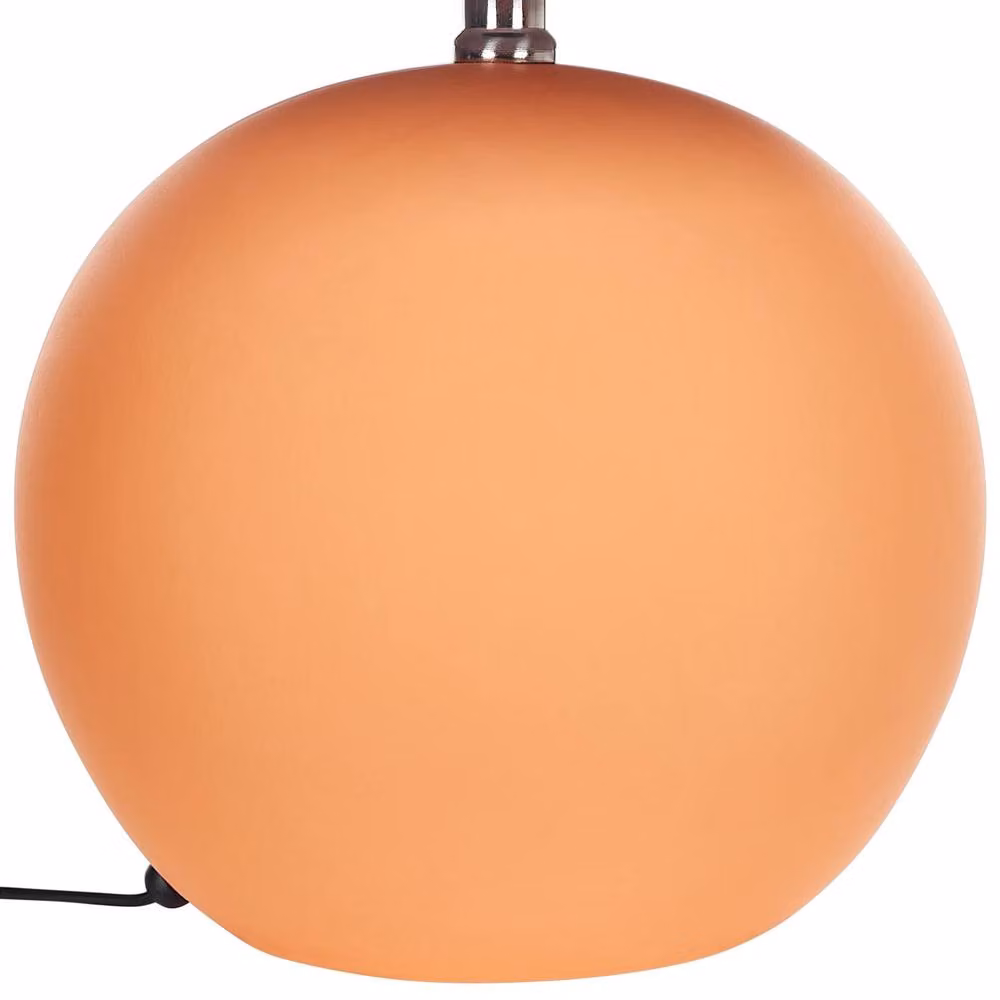 Wyld and Coco Orange Ceramic Table Lamp with Fabric Shade, Height: 41 cm – 4