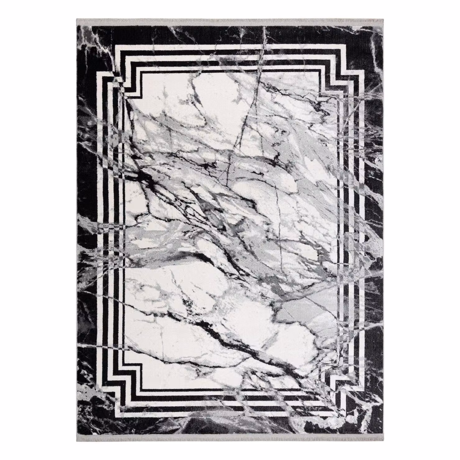 RugsX Tuls Grey Stone Look Rectangular Rug with Fringes, W: 80 cm, L: 150 cm – 2