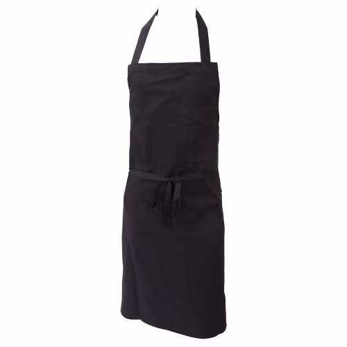 Dennys Unisex Polycotton Bib Workwear Apron without Pocket, Black – 1