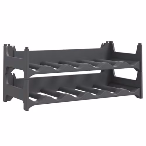 vidaXL Stackable Plastic Wine Rack for 12 Bottles in Anthracite or Black – 1