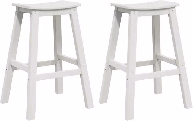 Berkfield Home Set of 2 White HDPE Bar Stools