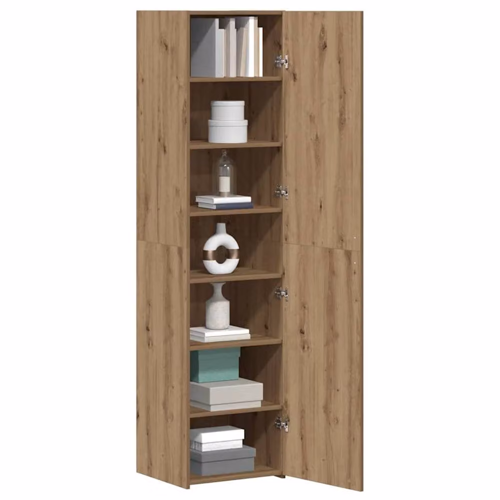Berkfield Home Artisan Oak Highboard in Brown, W/D/H: 45 x 42.5 x 185 cm – 2