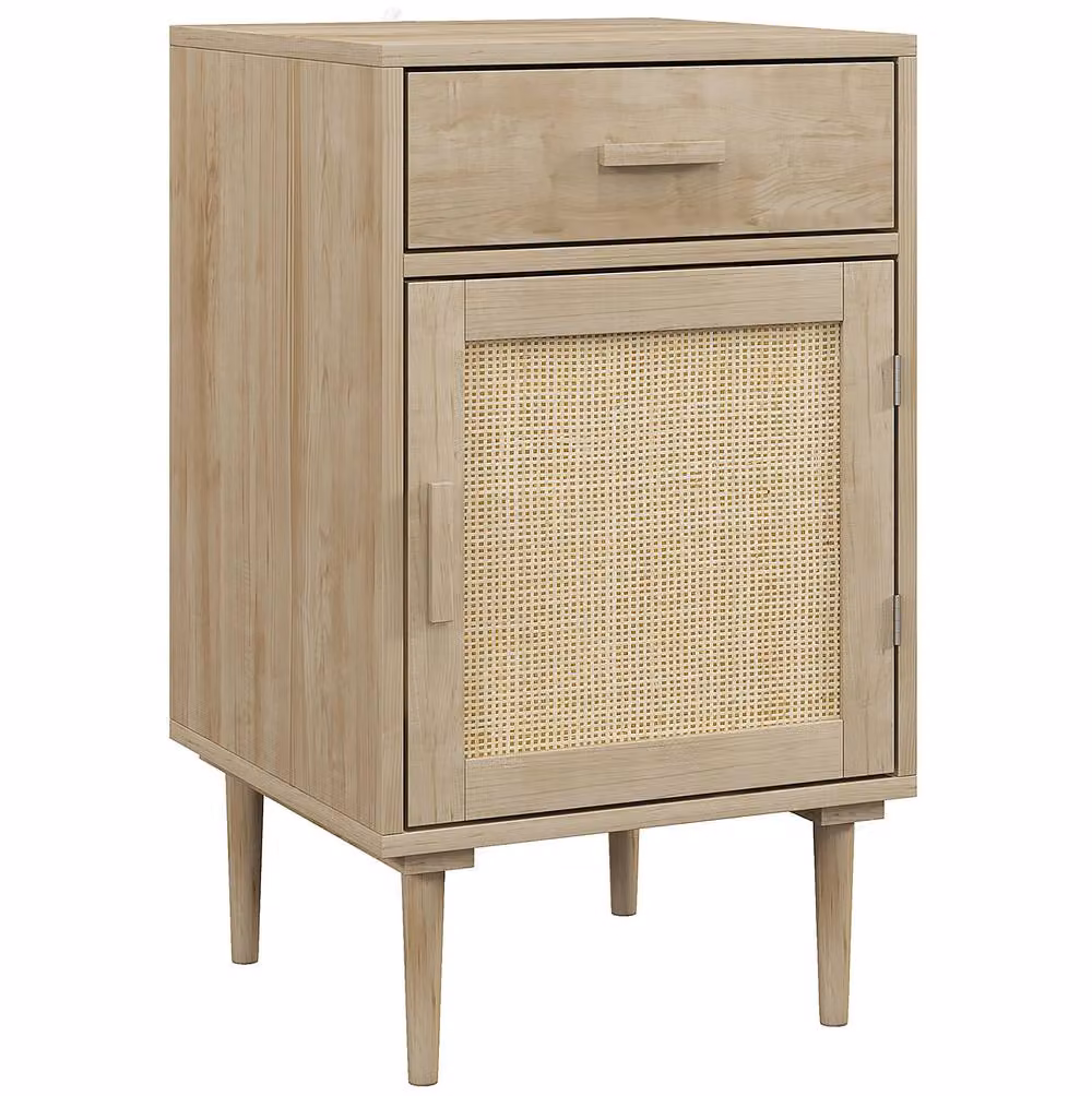 STILVORA Bedside Table with Drawer and Adjustable Shelf in Sand/Beige, W/D/H: 40.0 x 68.5 x 40.0 cm – 3