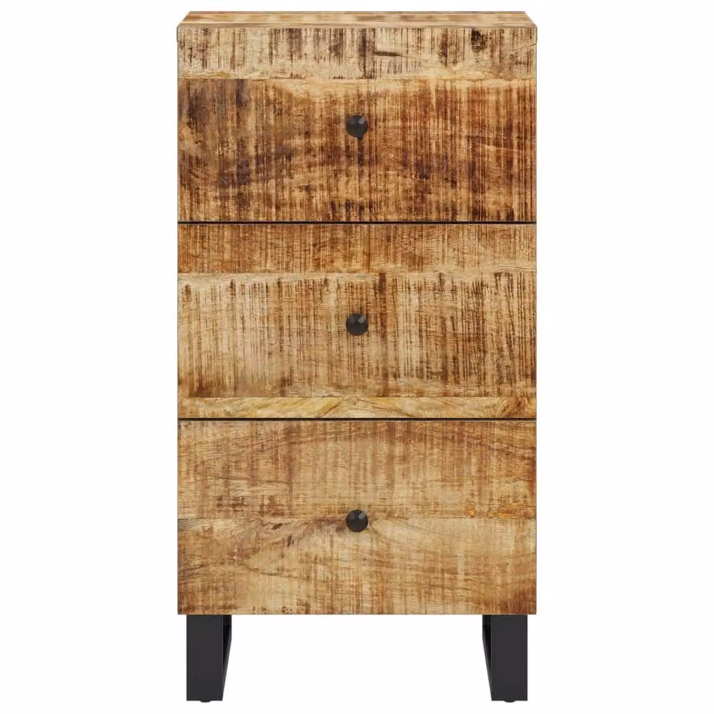 Berkfield Home Sideboard with 3 Drawers in Brown Solid Mango Wood, W/D/H: 40 x 33.5 x 75 cm – 2