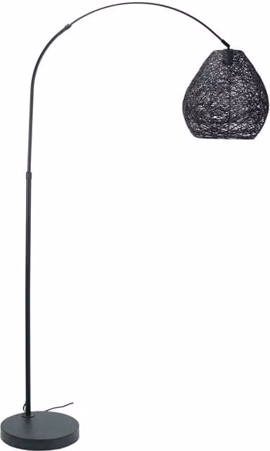 ValueLights Louis Modern Floor Lamp with Black Paper Shade, H 180 x W 33 x D 33 cm