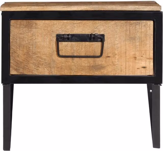 Berkfield Home Industrial Mango Wood Bedside Cabinet in Brown, W/D/H: 40 x 35 x 40 cm – 1