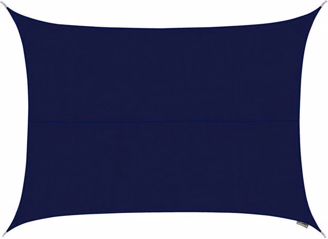 Primrose Blue Water Resistant Rectangular Patio Sun Shade Sail, W: 5 m, D: 4 m