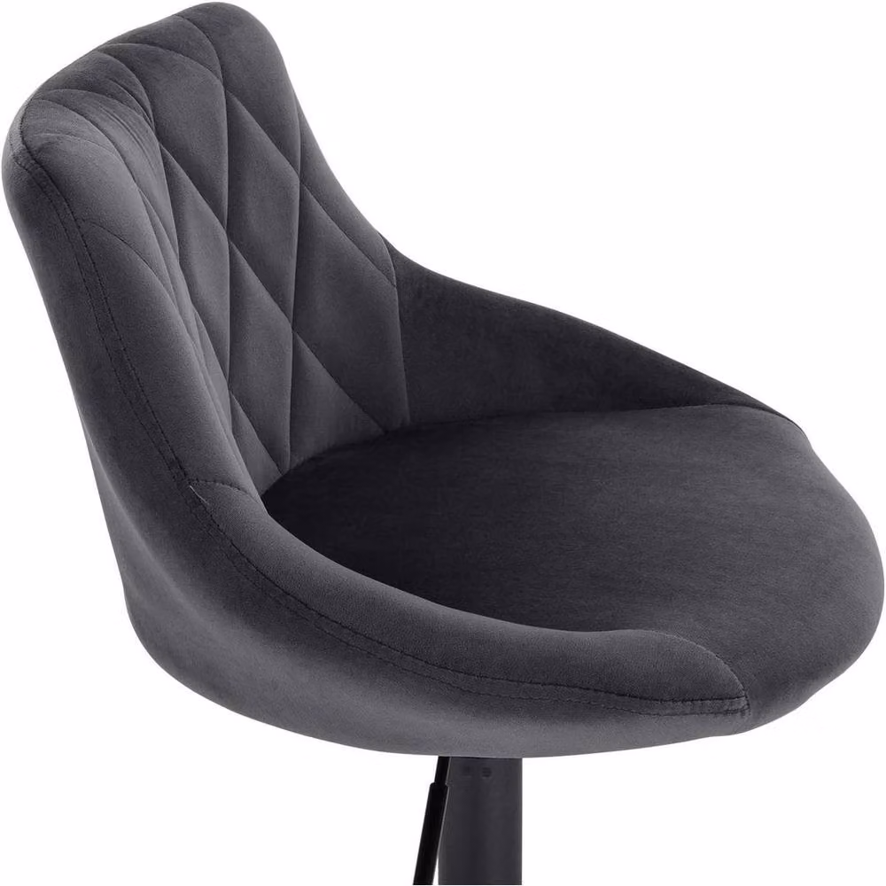 WOLTU Set of 2 Modern Upholstered Swivel Stools in Grey – 3