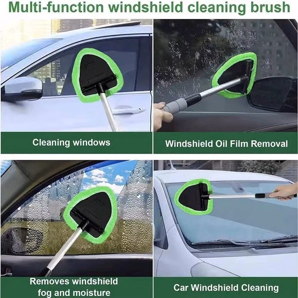 NESTLUNE 2-Piece Extendable Windshield Cleaning Tool Car Glass Wiper, Green – 5