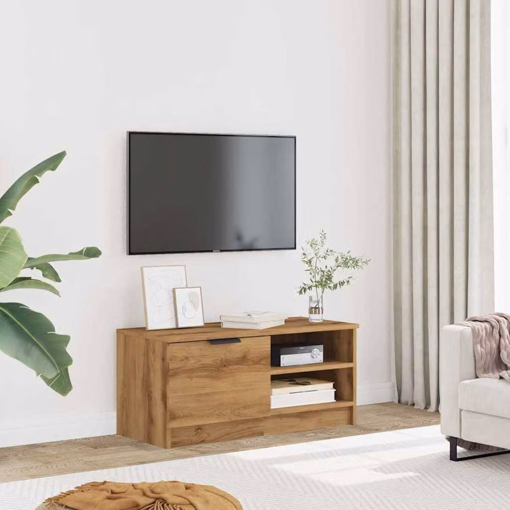 Berkfield Home Artisan Oak TV Cabinet in Brown, W: 80 cm, D: 35 cm, H: 36.5 cm – 3