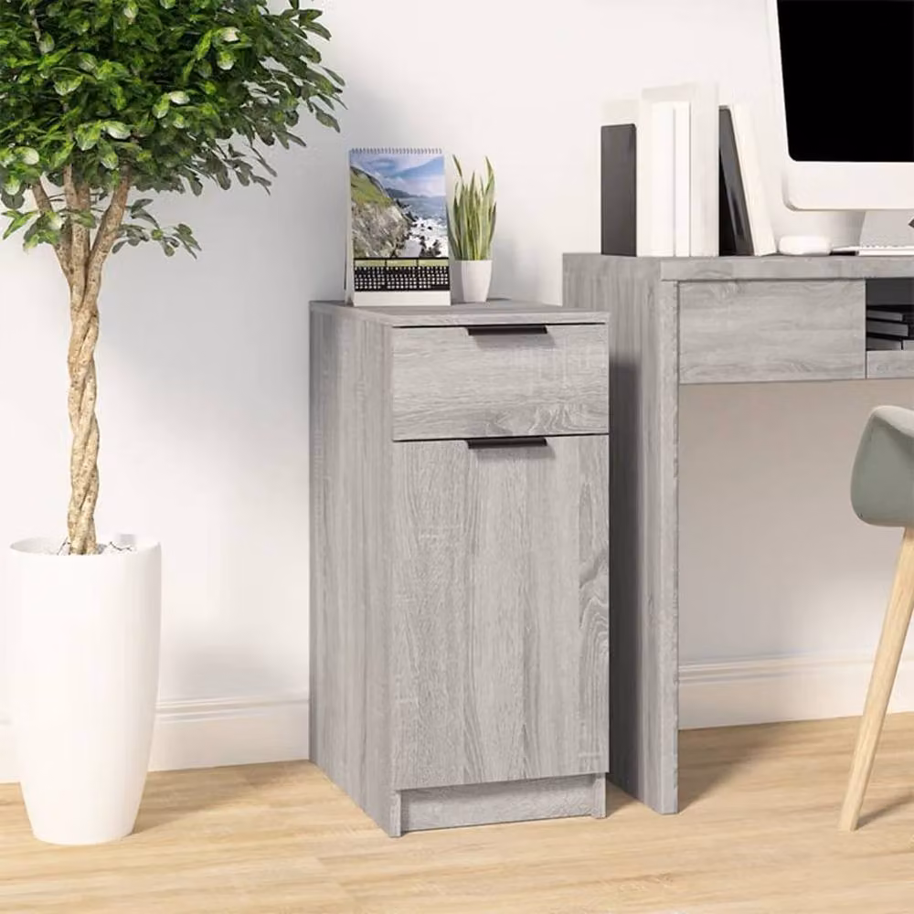 Berkfield Home Decorative Desk Cabinet in Grey Sonoma, W: 33.5 cm, D: 50 cm, H: 75 cm – 1