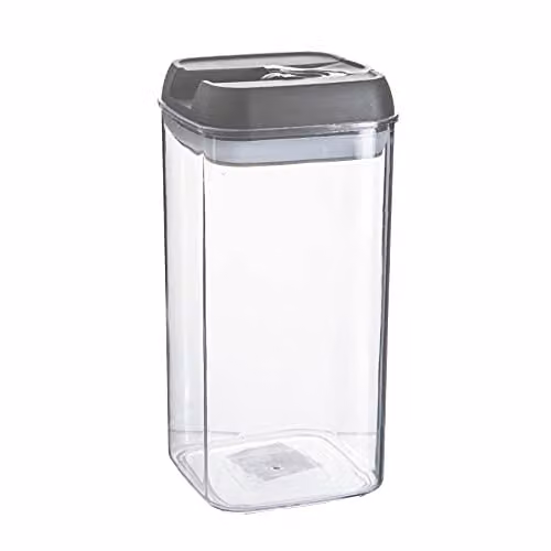 Argon Tableware Airtight Plastic Food Storage Container with Flip Lock Lid, 1.2 l, Grey