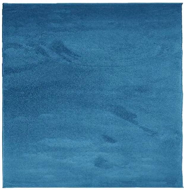 Berkfield Home OVIEDO Short Pile Square Rug in Turquoise, W/D/H: 120 x 120 x 1 cm – 1