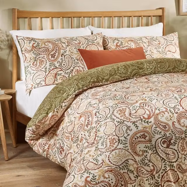 Make It A Home Anika Paisley Printed Soft Touch Duvet Cover Set, Multicolour, 180 x 200 cm