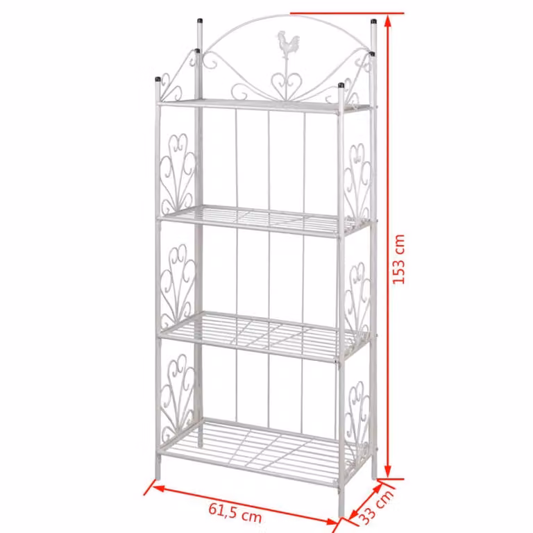 Berkfield Home Square Steel Plant Rack in White