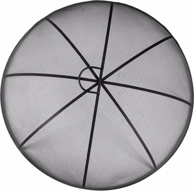 Harbour Housewares Round Steel Fire Pit Spark Guard in Grey, Diameter: 72.5 cm