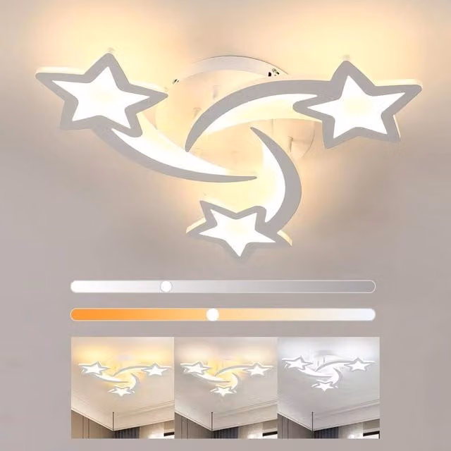 Goeco Dimmable LED Star Shaped Ceiling Light, 28W, White – 1
