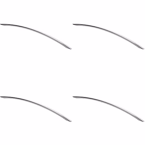 Loops 4 Pack Curved Bow Cabinet Pull Handles in Chrome, 372 x 10 mm with 320 mm Fixing Centres