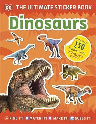DK Ultimate Sticker Book Dinosaurs, Multicolour, W: 27.9 cm, H: 21.7 cm – 1