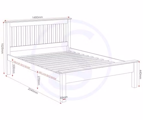 Seconique Monaco Double Bed Frame in Grey and Oak Effect, W/D/H: 140 x 200 x 102.5 cm – 3