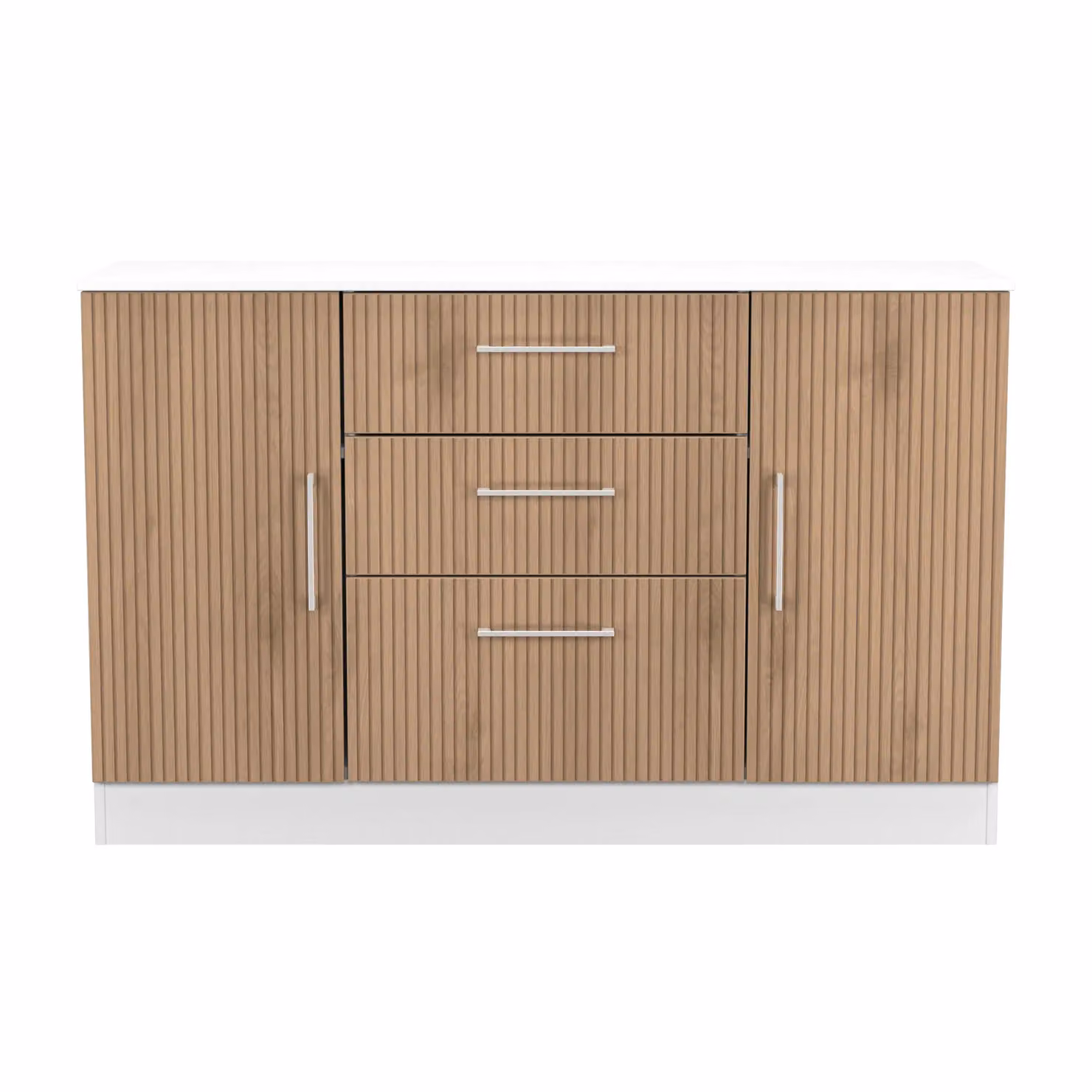 2 U Gloucester Ready Assembled 2 Door 3 Drawer Sideboard in White – 2