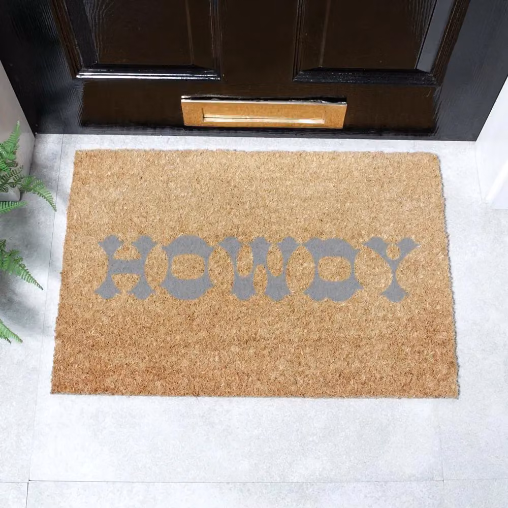 Artsy Mats Grey Cowboy Howdy Text Doormat, W/D: 60 x 40 cm – 2