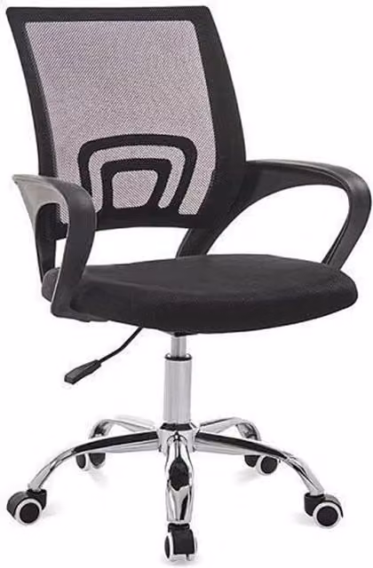 Nordara Black Ergonomic Fabric Home Office Swivel Chair with Armrests, H 100 cm x W 15 cm x D 15 cm