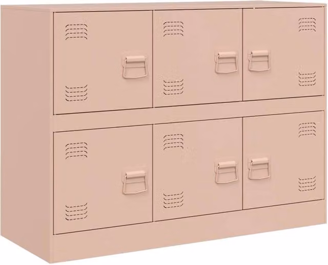 Berkfield Home Pink Matt Metal Sideboard W/D/H: 99 x 39 x 73 cm